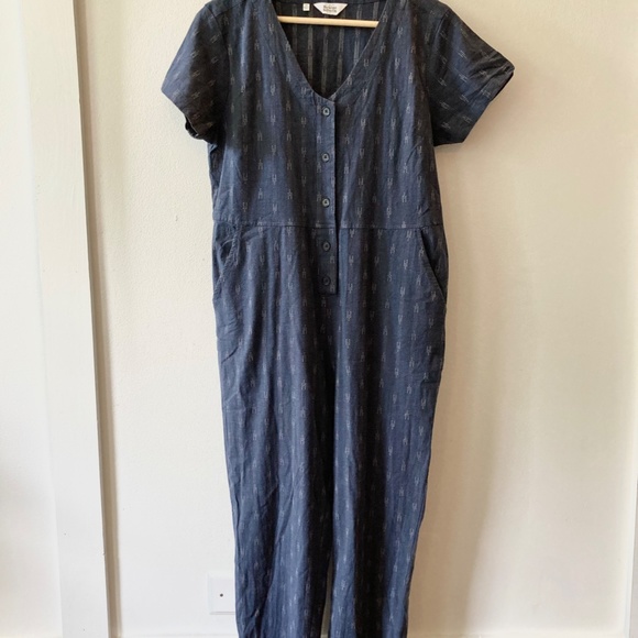 Bridge & Burn Milo Jumpsuit, size Medium, Navy Dobby Stripe, EUC - Picture 6 of 9